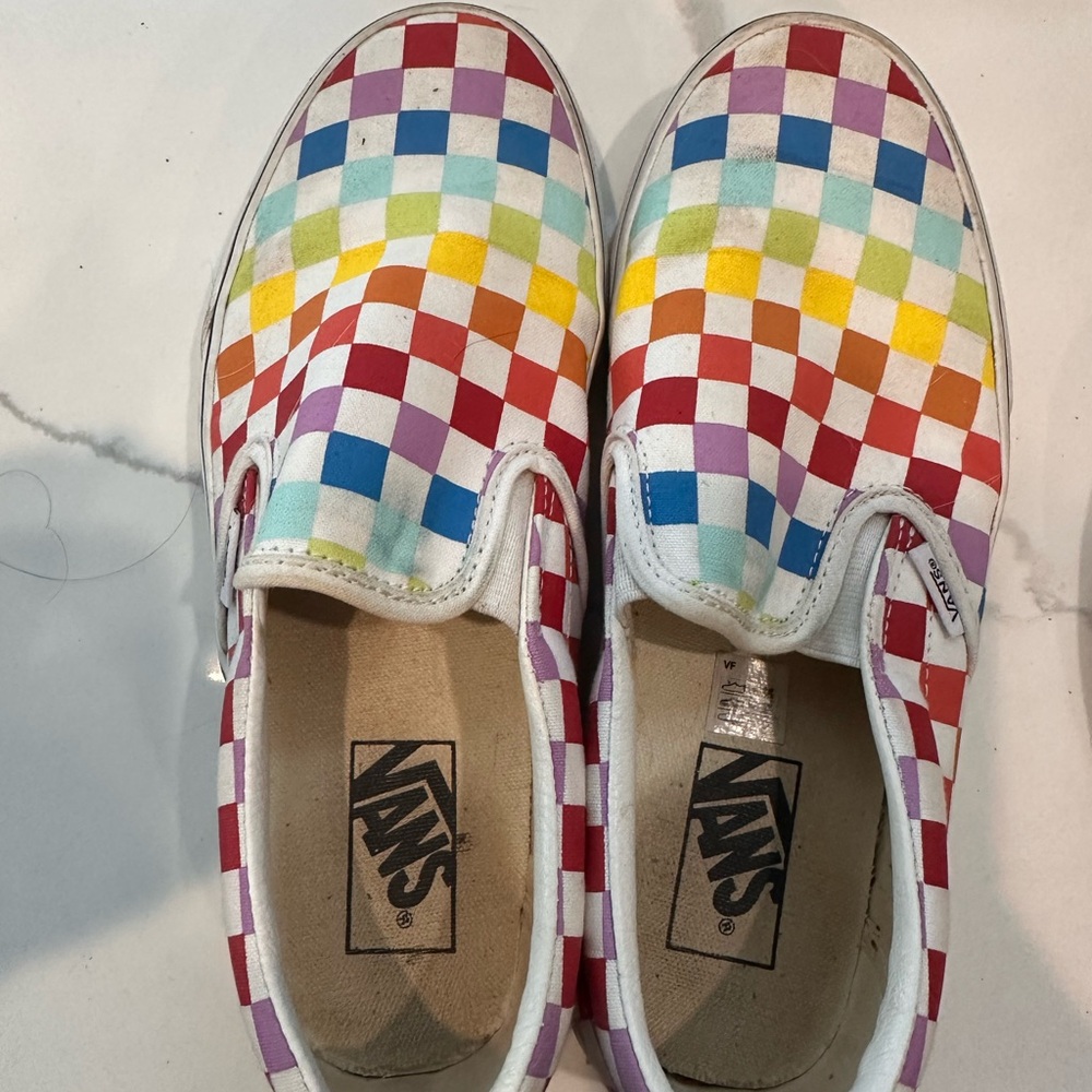 Vans adults' Colorful Checkered Slip-On Sneakers